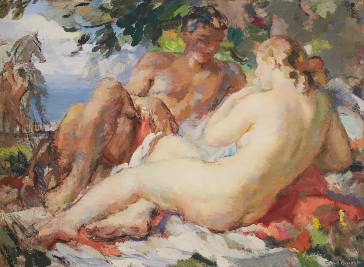 Fernand Renault (1887–1939). “the Loving Couple” France, 1930s-photo-2