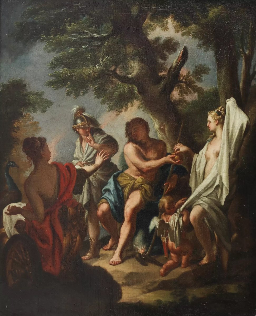 The Judgment Of Paris, Flemish School, Early 18th Century-photo-2