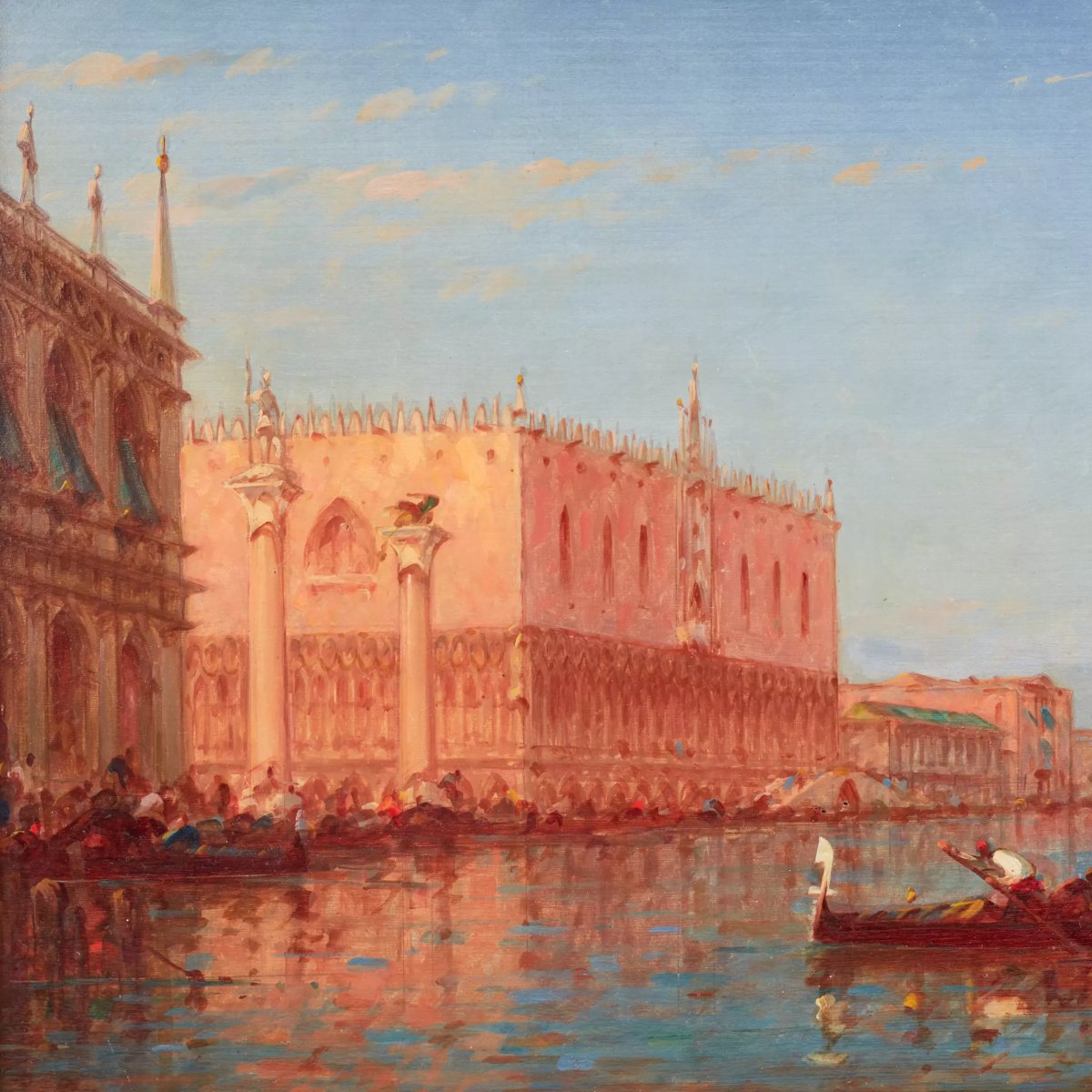 CHARLES-CLÉMENT CALDERON (1870-1906). VUE DU PALAIS DES DOGES ET DE LA PLACE SAINT-MARC À VENIS-photo-3