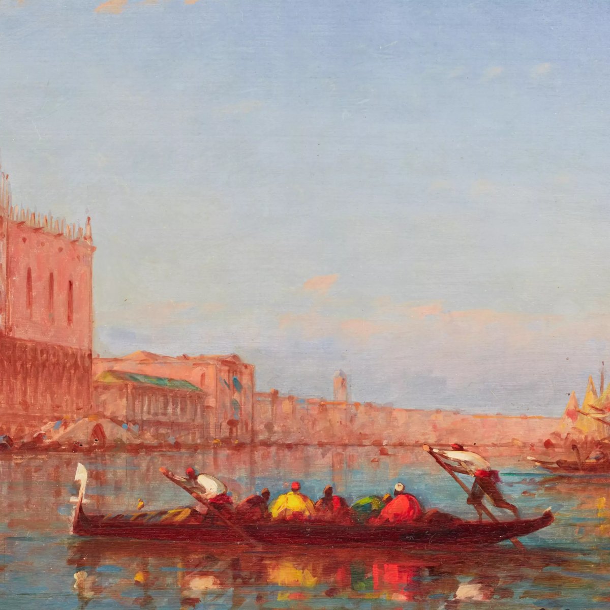 CHARLES-CLÉMENT CALDERON (1870-1906). VUE DU PALAIS DES DOGES ET DE LA PLACE SAINT-MARC À VENIS-photo-1