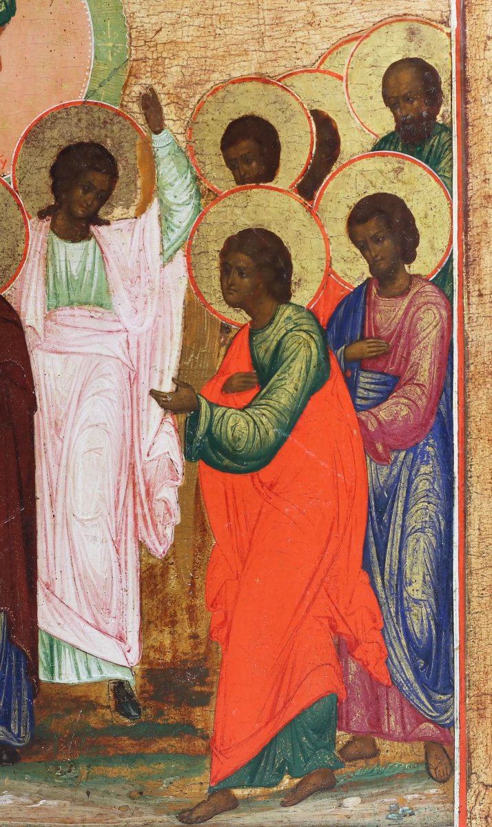 ICÔNE DE L’ASCENSION DU CHRIST. RUSSIE, ÉCOLE DE MOSCOU, XIXE SIÈCLE-photo-3