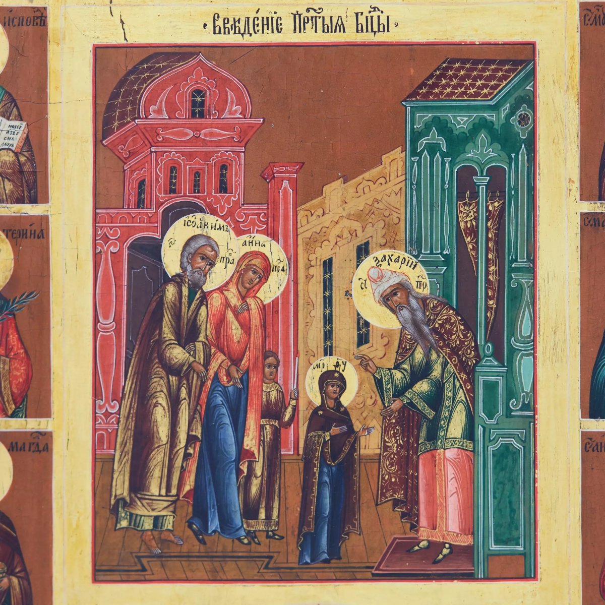 ICÔNE DES FÊTES CHOISIES DU CYCLE DE LA MÈRE DE DIEU. PALEKH, RUSSIE, XIXE SIÈCLE-photo-2