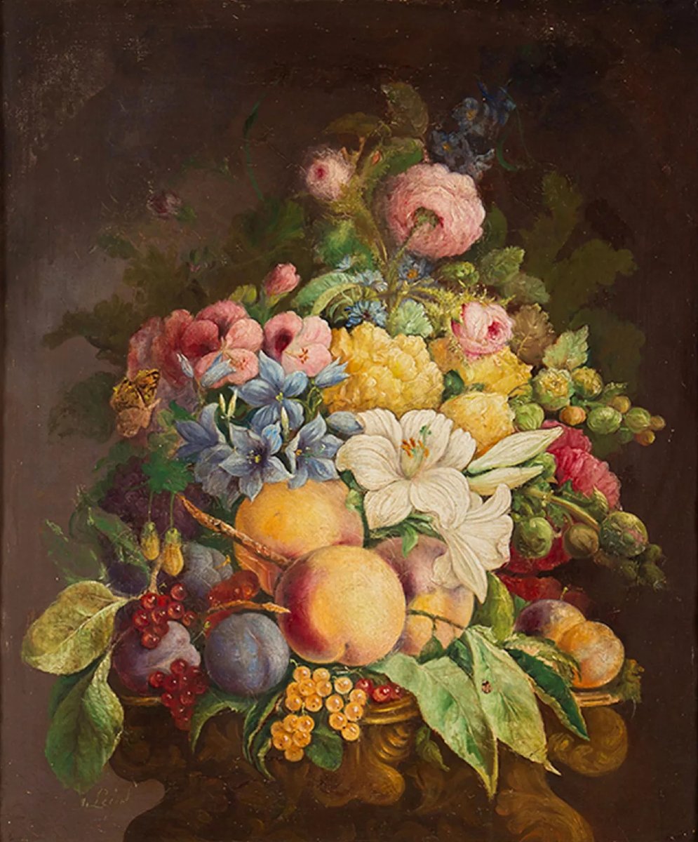 NATURE MORTE AU BOUQUET DE FLEURS. ROSE J. LEIGH (1844-1920). IRLANDE-photo-3