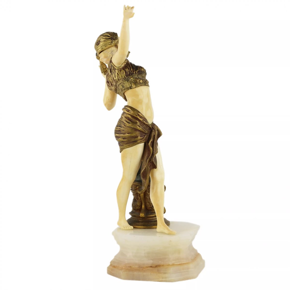 SALAMMBÔ. SCULPTURE CHRYSÉLÉPHANTINE DE STYLE ART DÉCO. VERS 1920-photo-4