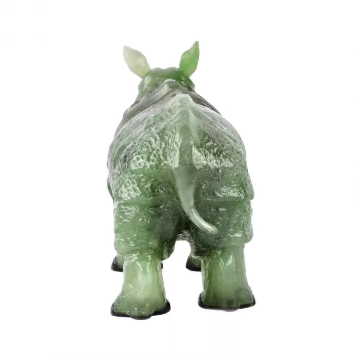 Rhinoceros In Nephrite. In The Spirit Of Fabergé. 20th Century-photo-4