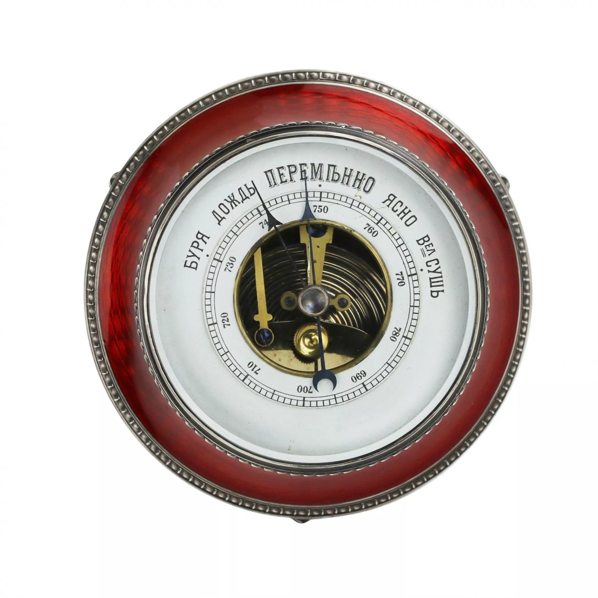 BAROMÈTRE DE TABLE PAR LA MAISON CARL FABERGÉ, MAÎTRE VICTOR AARNE. SAINT-PÉTERSBOURG.-photo-2