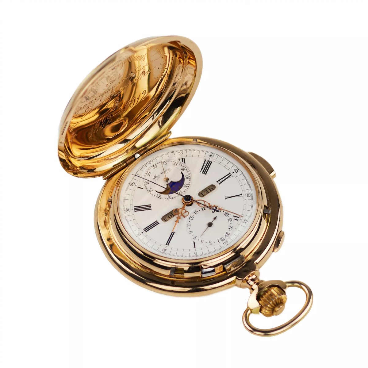 Paul Buhré Le Phare. Gold Pocket Watch With Minute Repeater And Chronograph.-photo-3
