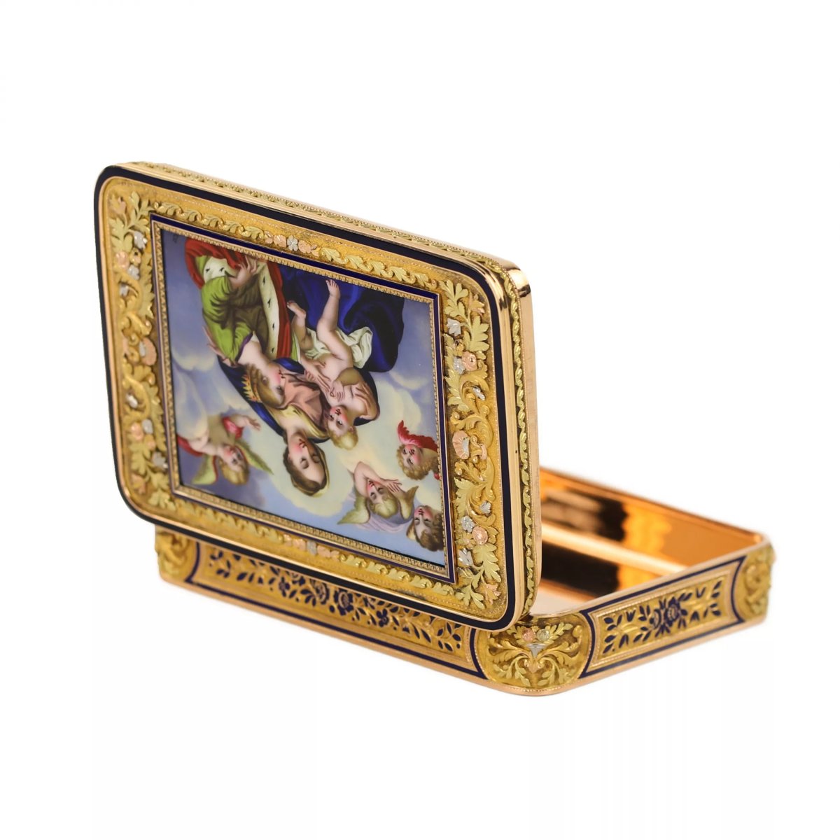 TABATIÈRE EN OR AVEC MINIATURE “SAINTE ANNE TRINITAIRE”. ATTRIBUÉE À JOHANN DANIEL BERNEAUD -photo-3