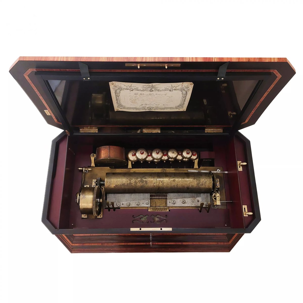 Large Swiss Orchestral Music Box On A Pedestal, Second Half Of The 19th Century-photo-4