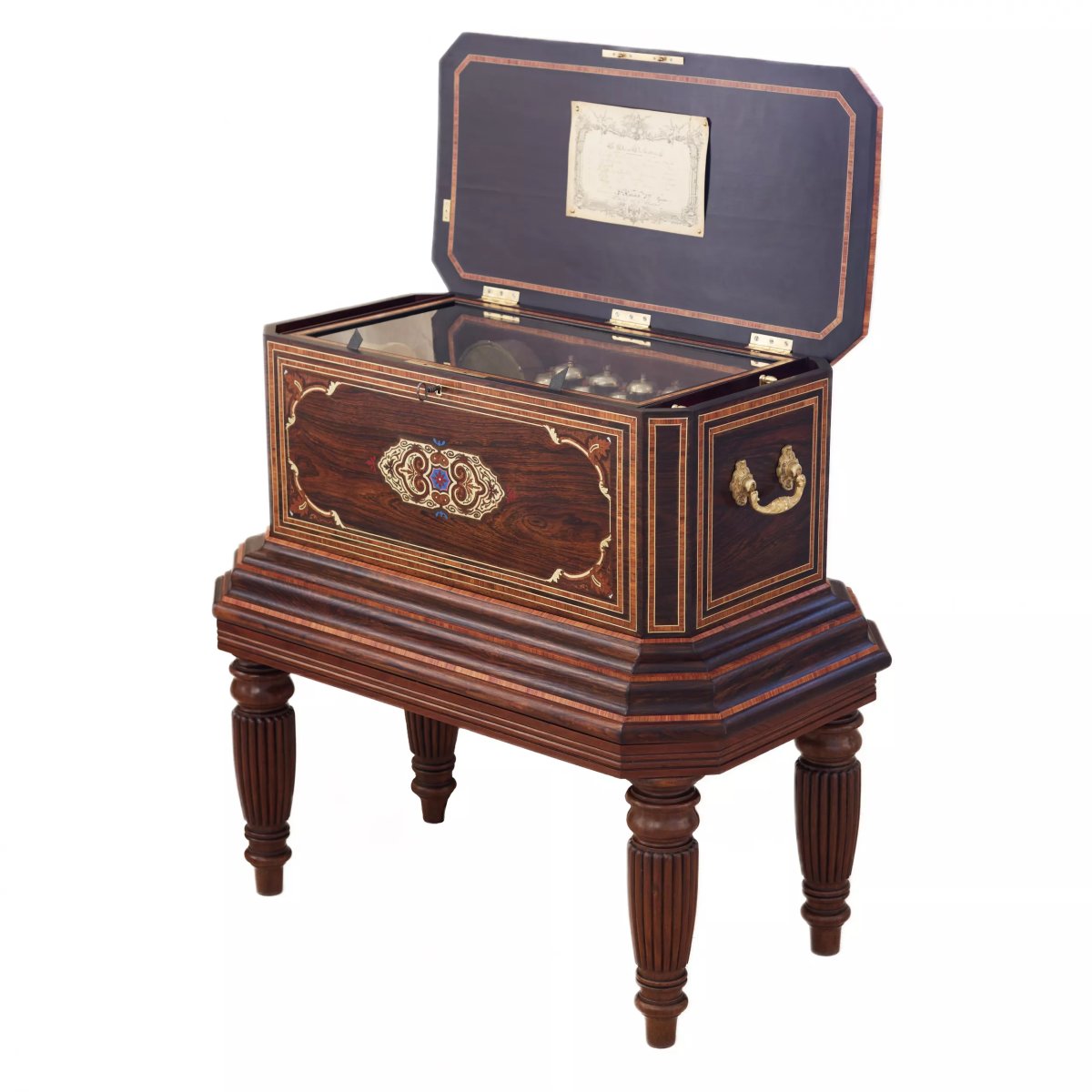Large Swiss Orchestral Music Box On A Pedestal, Second Half Of The 19th Century-photo-1