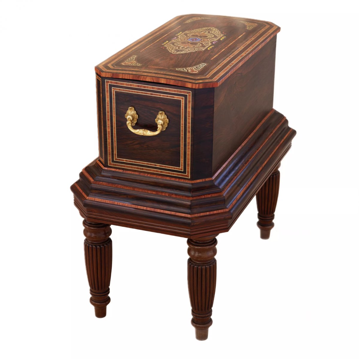 Large Swiss Orchestral Music Box On A Pedestal, Second Half Of The 19th Century-photo-2