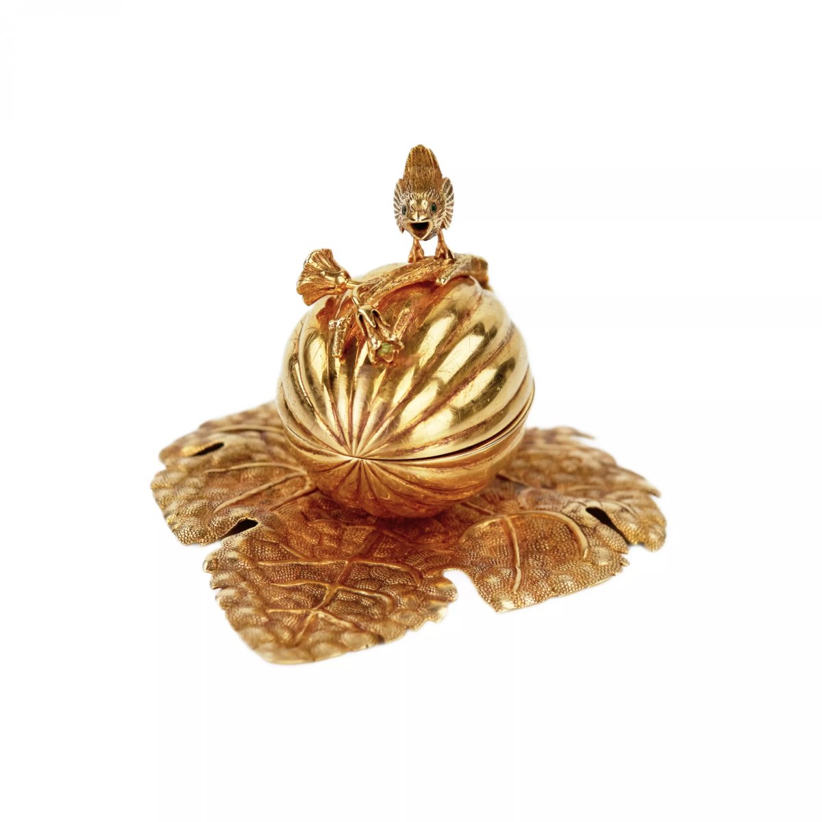 COFFRET MINIATURE EN OR EN FORME DE RÉCIPIENT D’ÉTROG. MAISON F. LORIE RUSSIE, MOSCOU.-photo-2