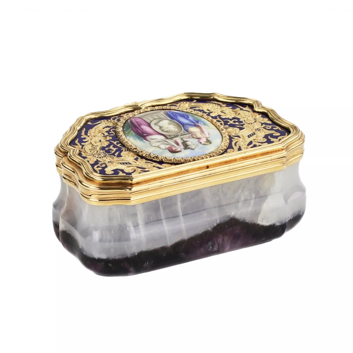 TABATIÈRE UNIQUE EN AMÉTHYSTE ET OR EMPIRE RUSSE, SAINT-PÉTERSBOURG, VERS 1840-photo-1