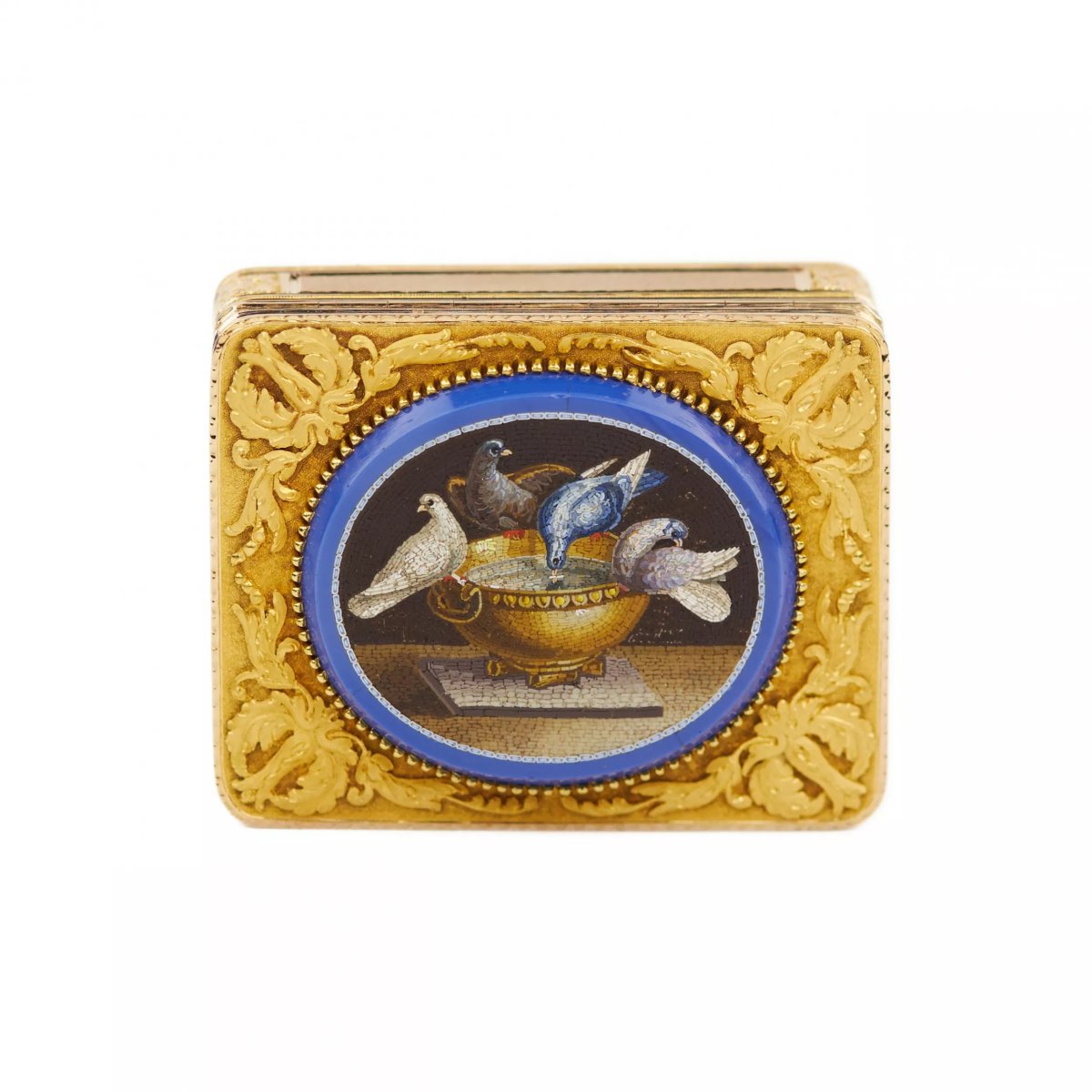Tabatière musicale avec micromosaïque « Colombes de Plinie » France, 1819–1838-photo-1