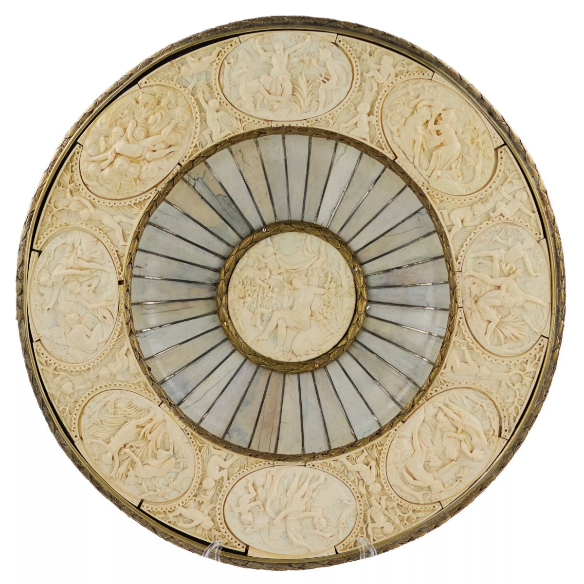  “bacchus” Plate. Neo-renaissance, In The Style Of Johann Michael Maucher (1645–1701), Germany.