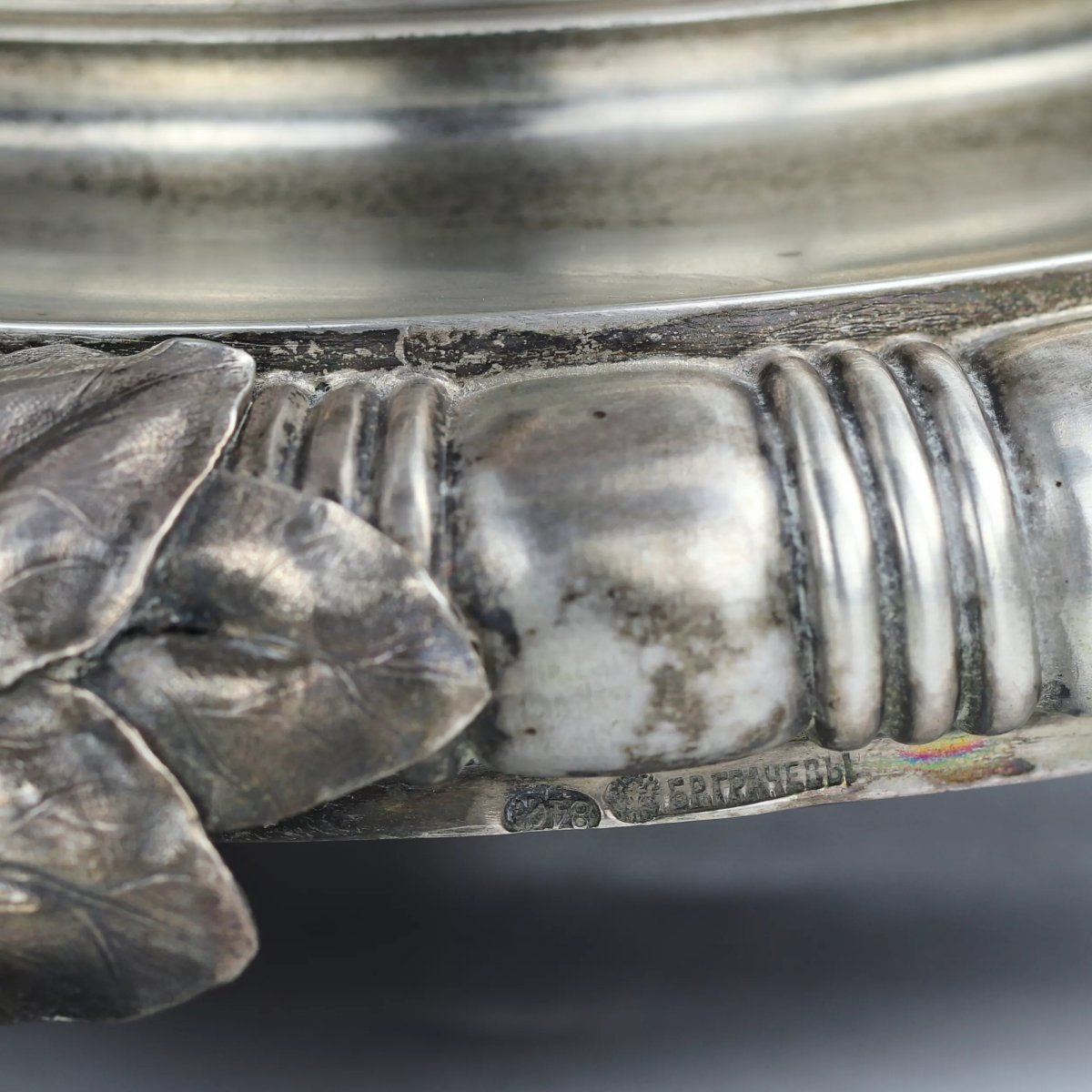 An Exceptional Pair Of Crystal Tazzas On Silver Base. By The Grachev Brothers.-photo-2