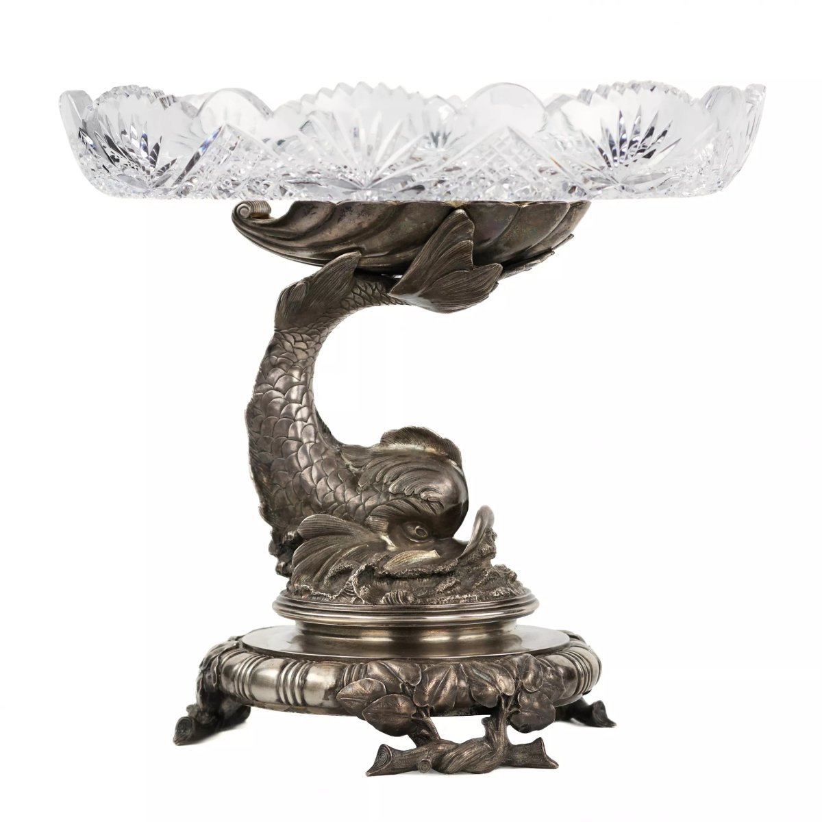 An Exceptional Pair Of Crystal Tazzas On Silver Base. By The Grachev Brothers.-photo-5