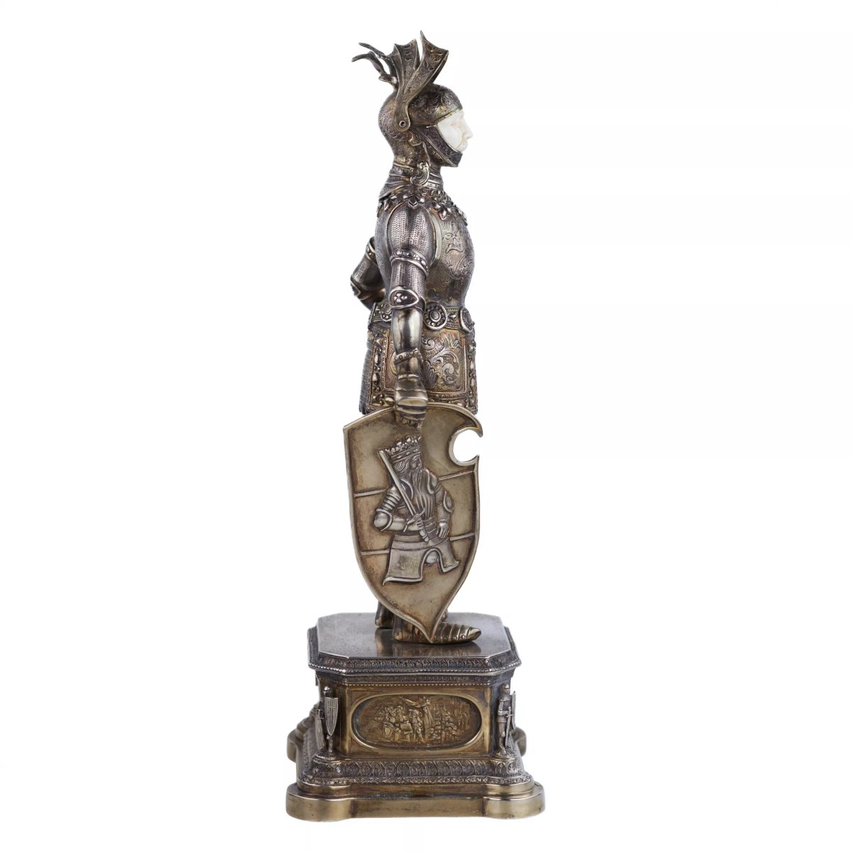 FIGURE DE CABINET EN ARGENT D’UN CHEVALIER. J. KURZ & CO. ALLEMAGNE, HANAU.-photo-3