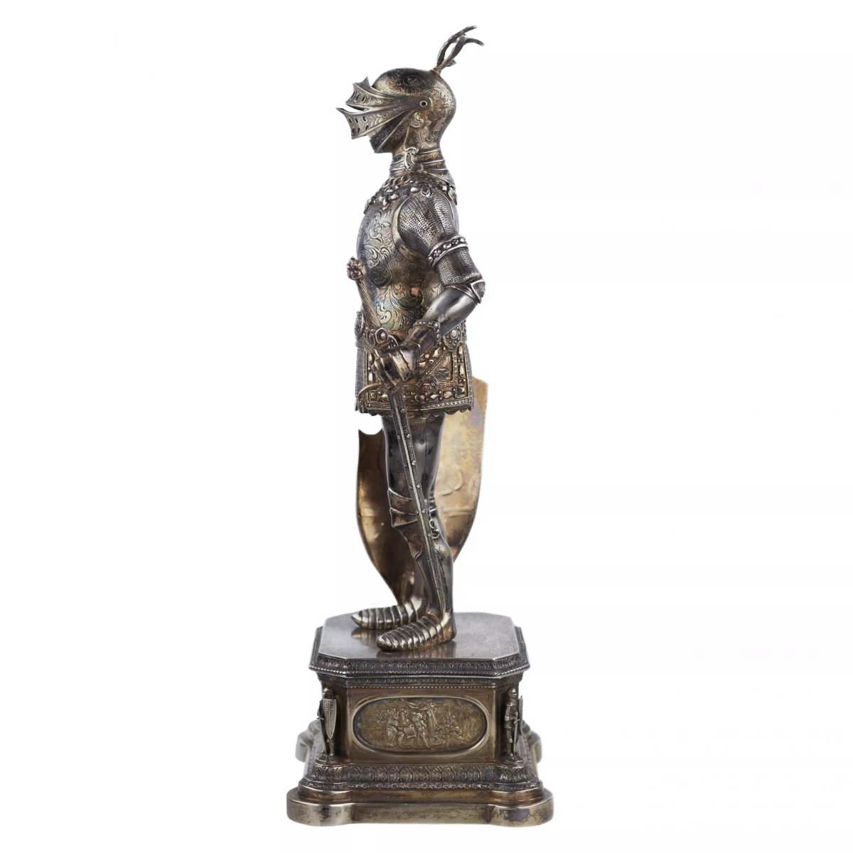 FIGURE DE CABINET EN ARGENT D’UN CHEVALIER. J. KURZ & CO. ALLEMAGNE, HANAU.-photo-4
