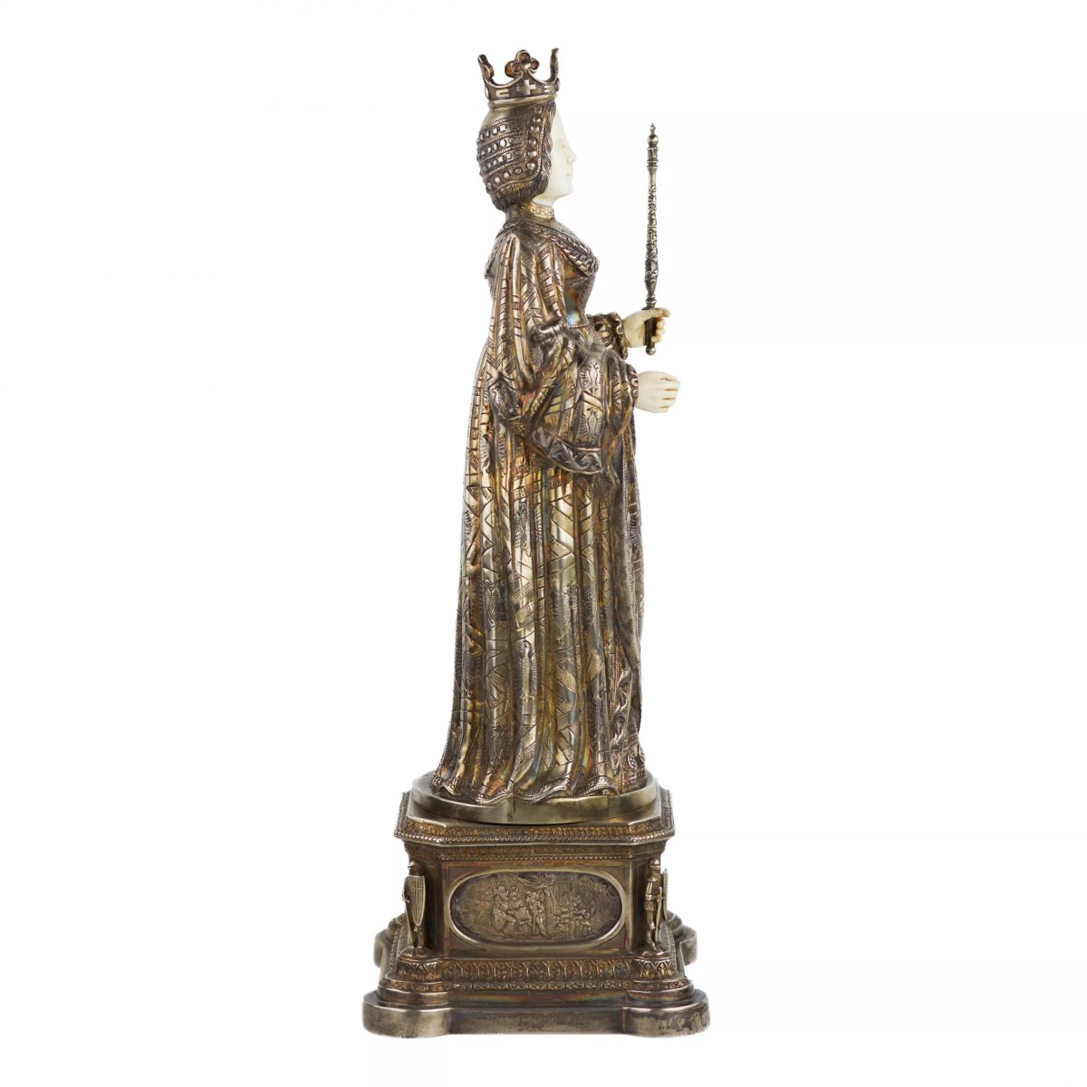 FIGURE DE CABINET EN ARGENT D’ELISABETH DE BOURGOGNE, KURZ J. & CO ALLEMAGNE, HANAU.-photo-4