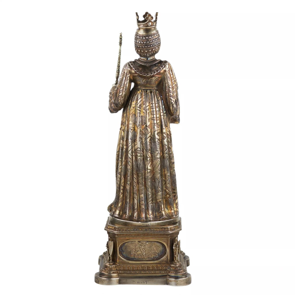 FIGURE DE CABINET EN ARGENT D’ELISABETH DE BOURGOGNE, KURZ J. & CO ALLEMAGNE, HANAU.-photo-3