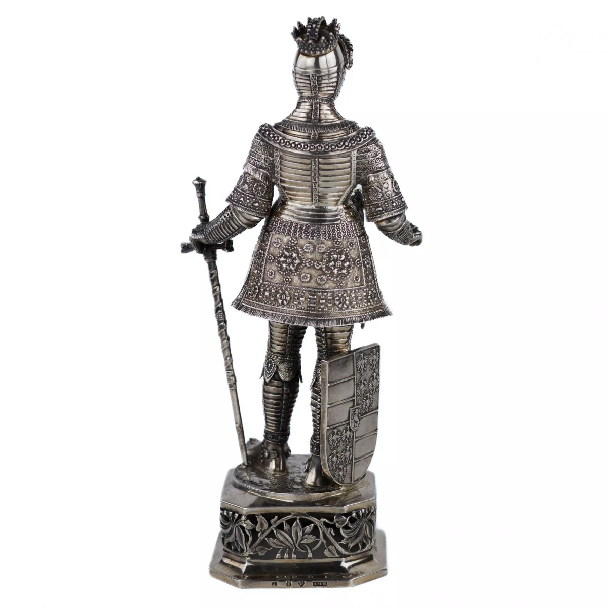 Pair Of Silver Cabinet Knight Figurines By Berthold Hermann Müller, Hanau, Germany-photo-4