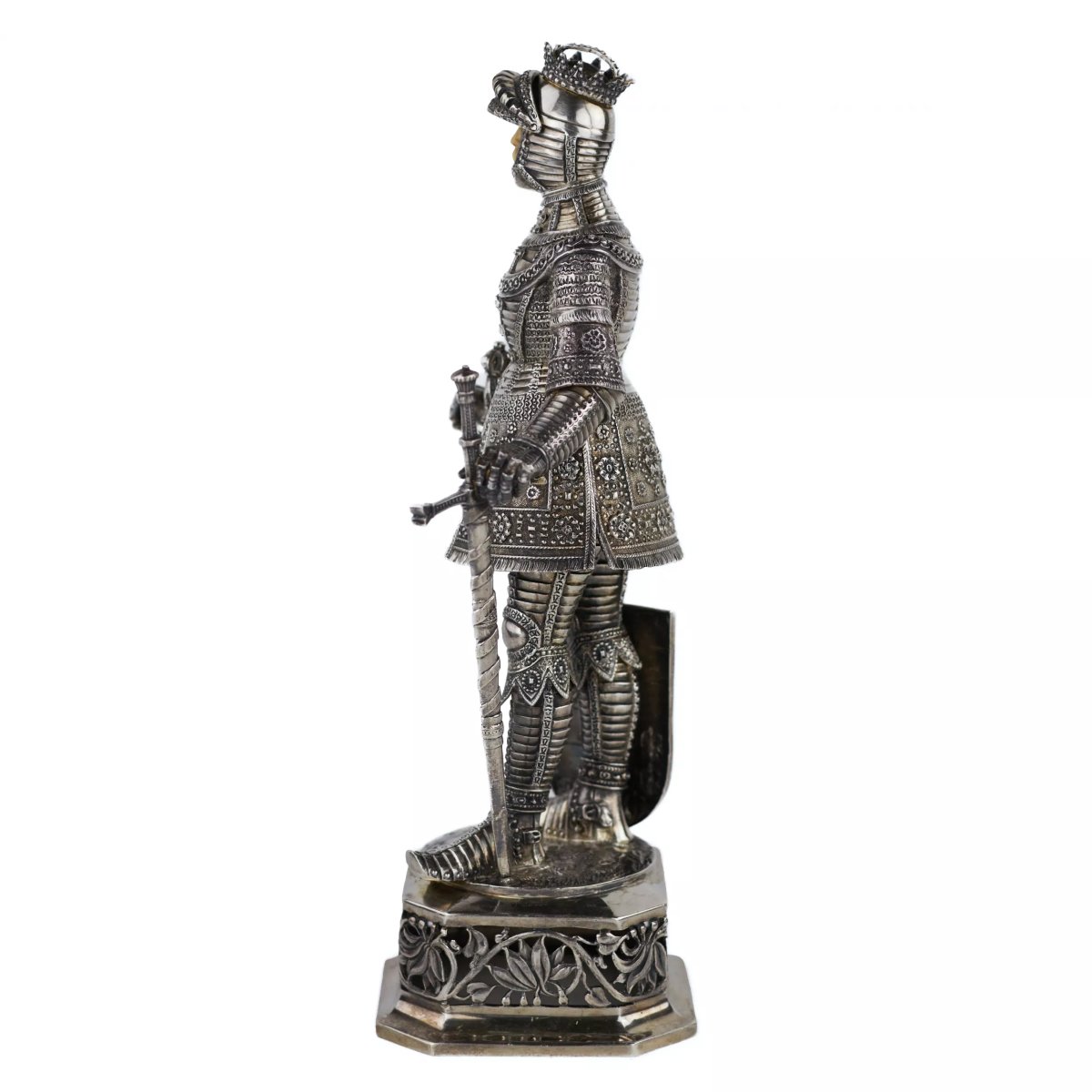 Pair Of Silver Cabinet Knight Figurines By Berthold Hermann Müller, Hanau, Germany-photo-1