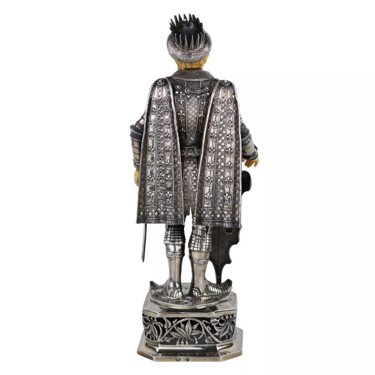 Pair Of Silver Cabinet Knight Figurines By Berthold Hermann Müller, Hanau, Germany-photo-3