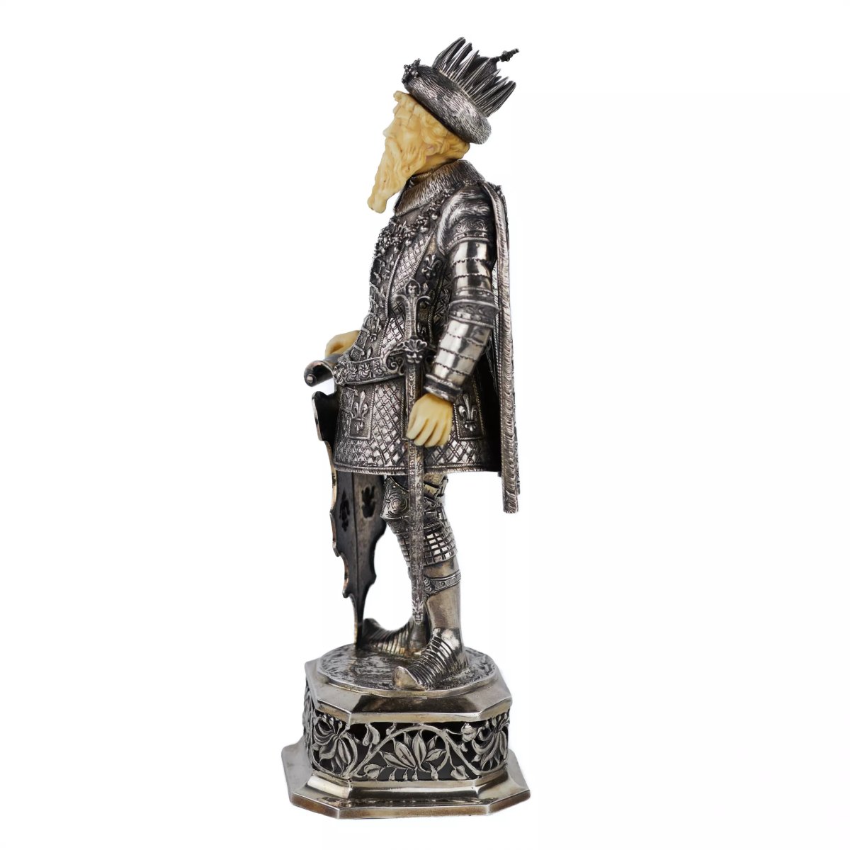 Pair Of Silver Cabinet Knight Figurines By Berthold Hermann Müller, Hanau, Germany-photo-7