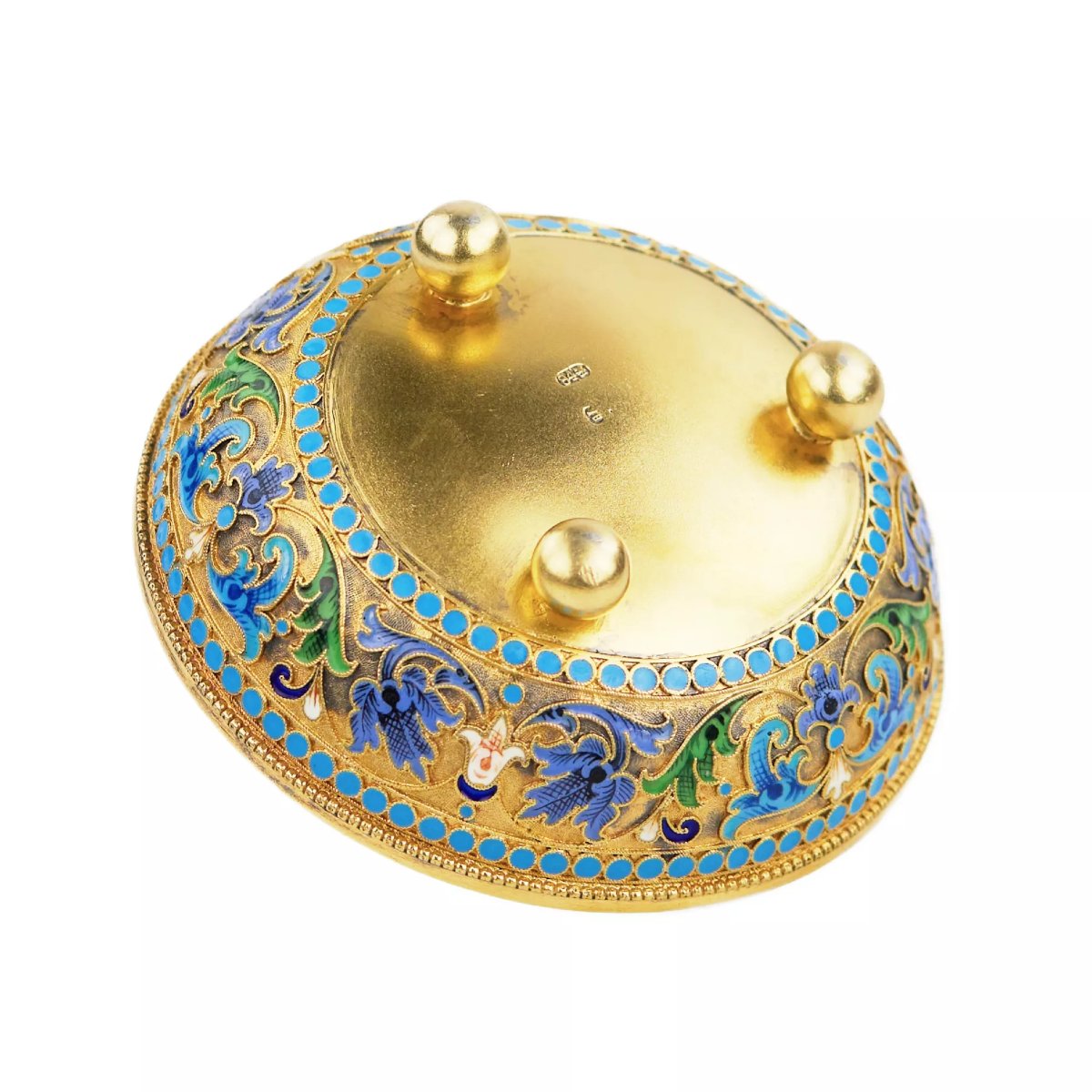 Silver Cup With Polychrome Enamels. Master Vasili Agafonov, Russia, Moscow, Late 19th Century-photo-4