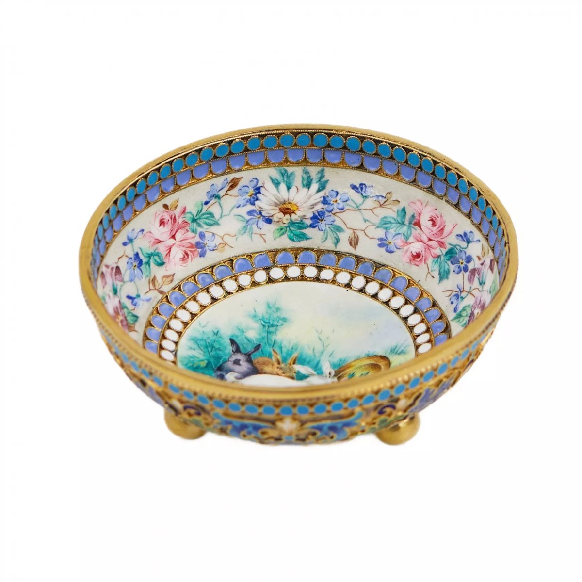 Silver Cup With Polychrome Enamels. Master Vasili Agafonov, Russia, Moscow, Late 19th Century-photo-1