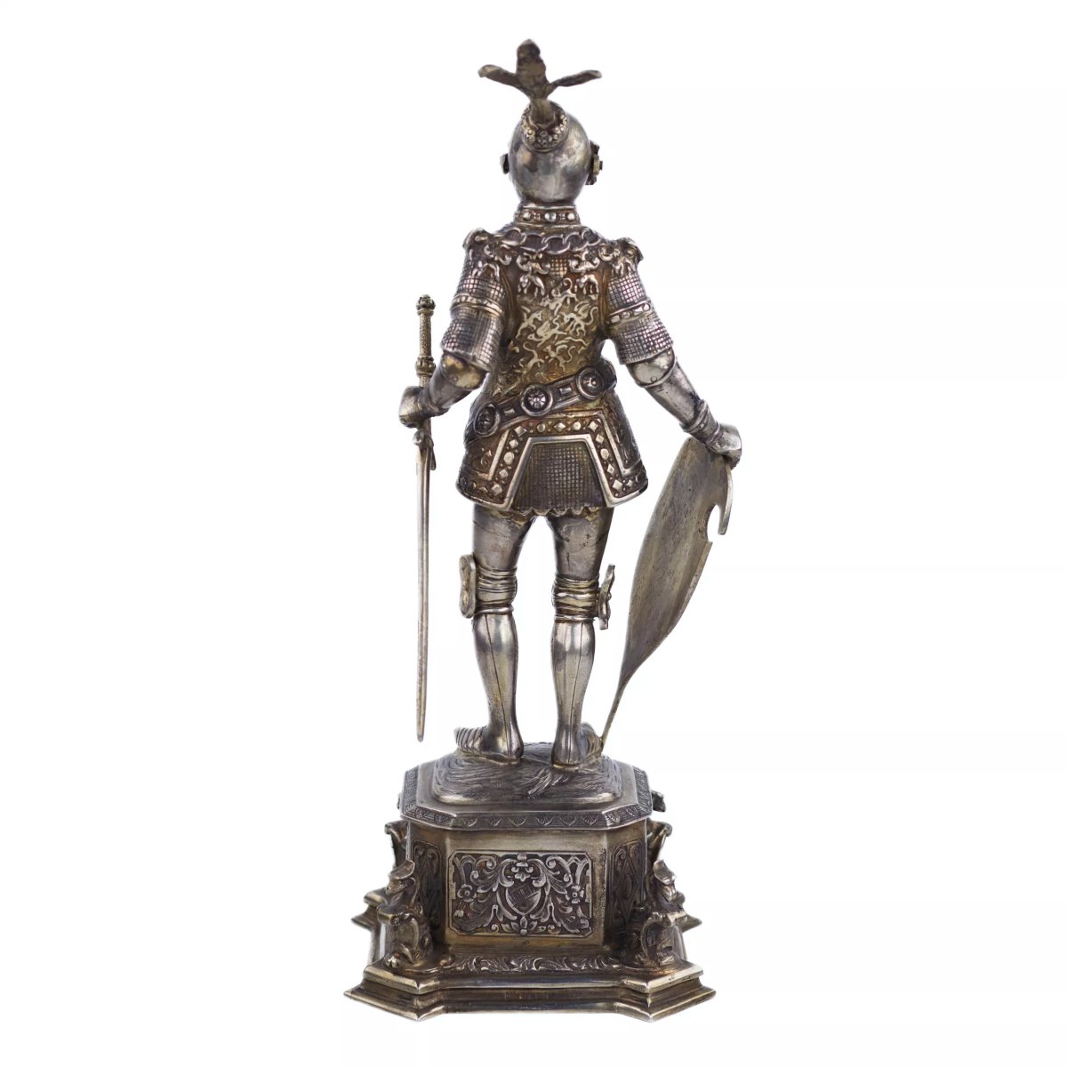 FIGURE DE CABINET DE CHEVALIER EN ARGENT ALLEMAGNE, HANAU, FIN DU XIXe - DÉBUT DU XXe SIÈCLE-photo-4