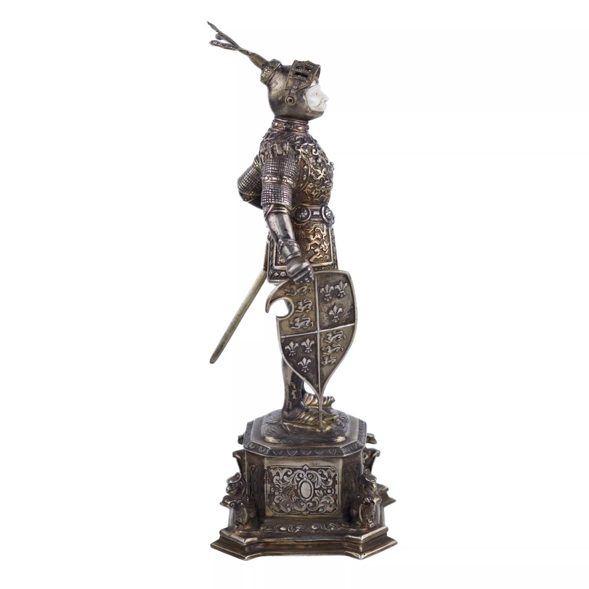 FIGURE DE CABINET DE CHEVALIER EN ARGENT ALLEMAGNE, HANAU, FIN DU XIXe - DÉBUT DU XXe SIÈCLE-photo-4