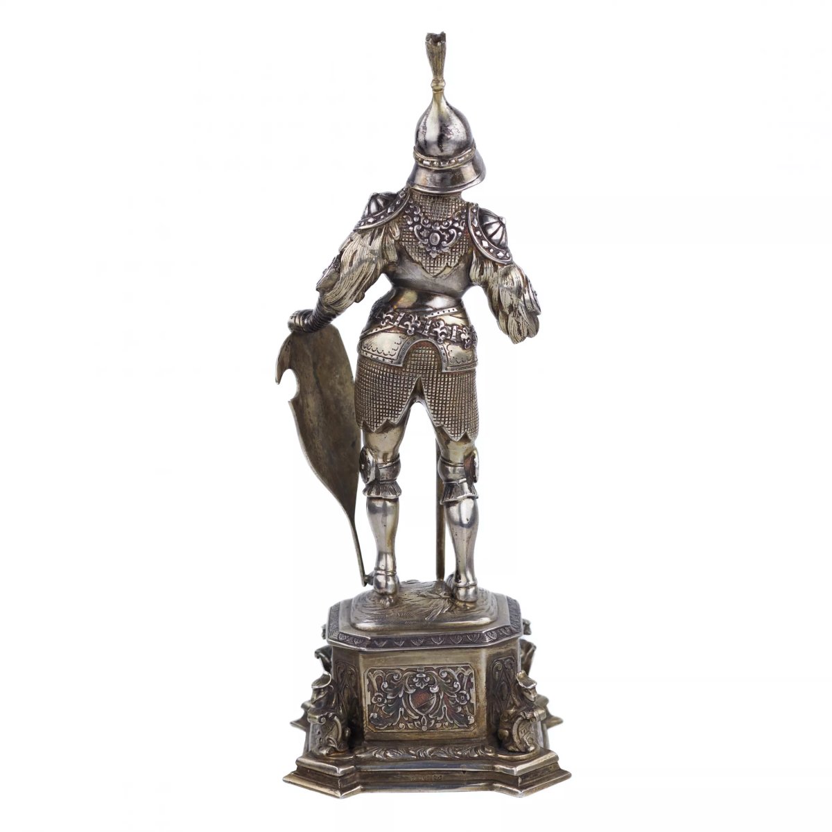 FIGURE DE CABINET EN ARGENT D’UN CHEVALIER ALLEMAGNE, HANAU, EFES.-photo-2