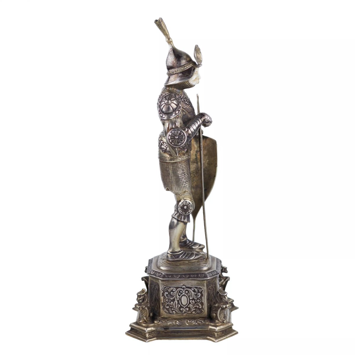FIGURE DE CABINET EN ARGENT D’UN CHEVALIER ALLEMAGNE, HANAU, EFES.-photo-3