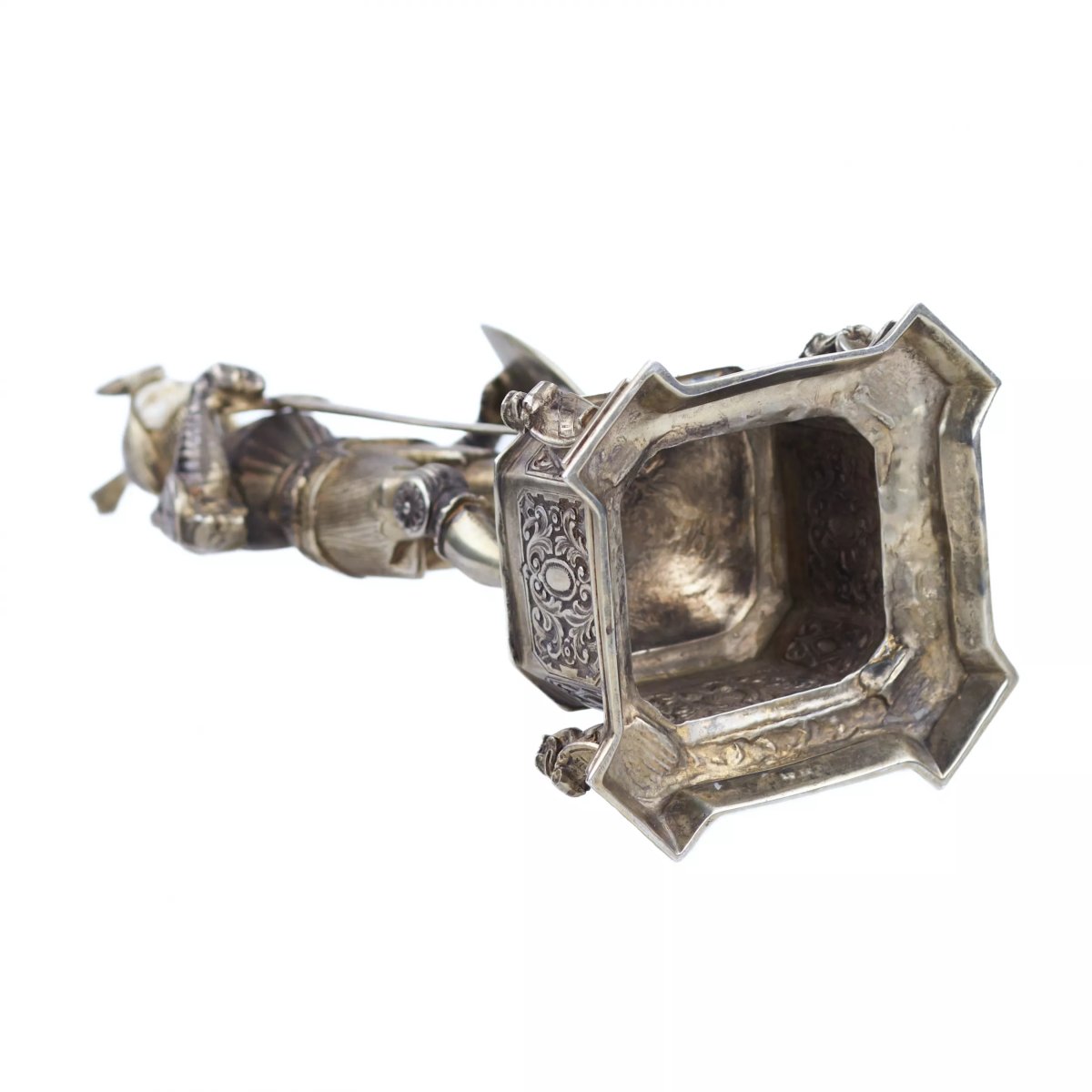 FIGURE DE CABINET EN ARGENT D’UN CHEVALIER ALLEMAGNE, HANAU, EFES.-photo-4