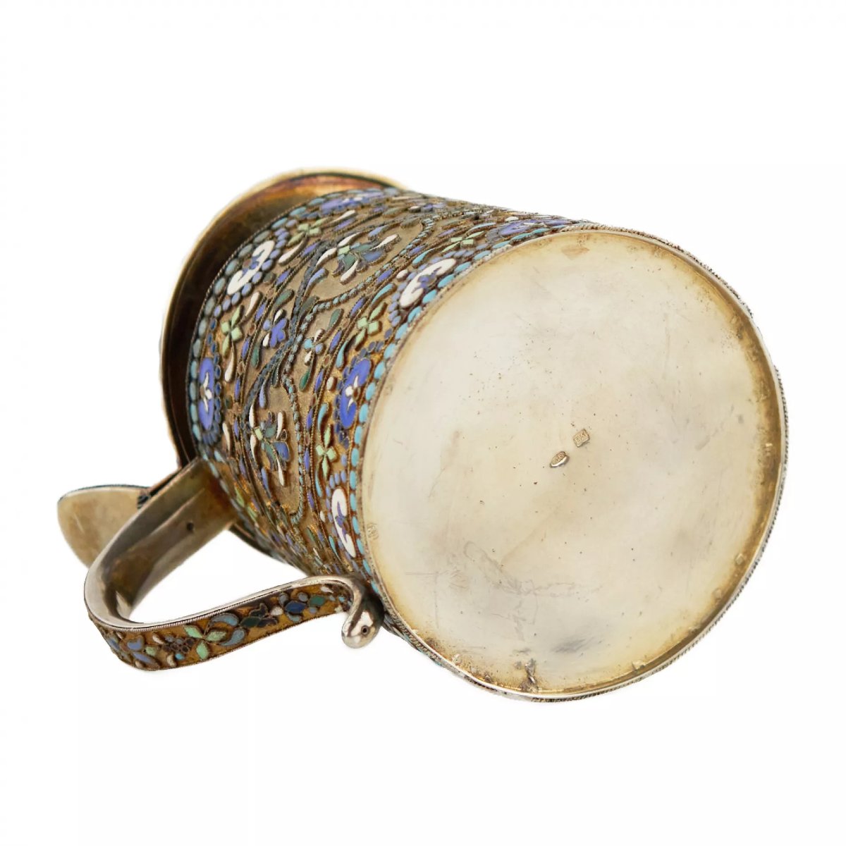 Russian Silver Mug With Cloisonné Enamel, In The Neo-russian Style. Russia, Early 20th Century-photo-2