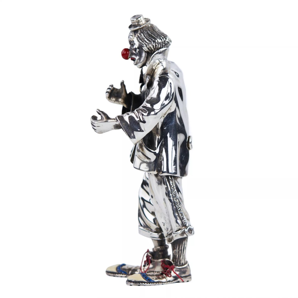 Silver Clown Figure. Vittorio Ancini, Italy, Arezzo, Second Half Of The 20th Century-photo-2