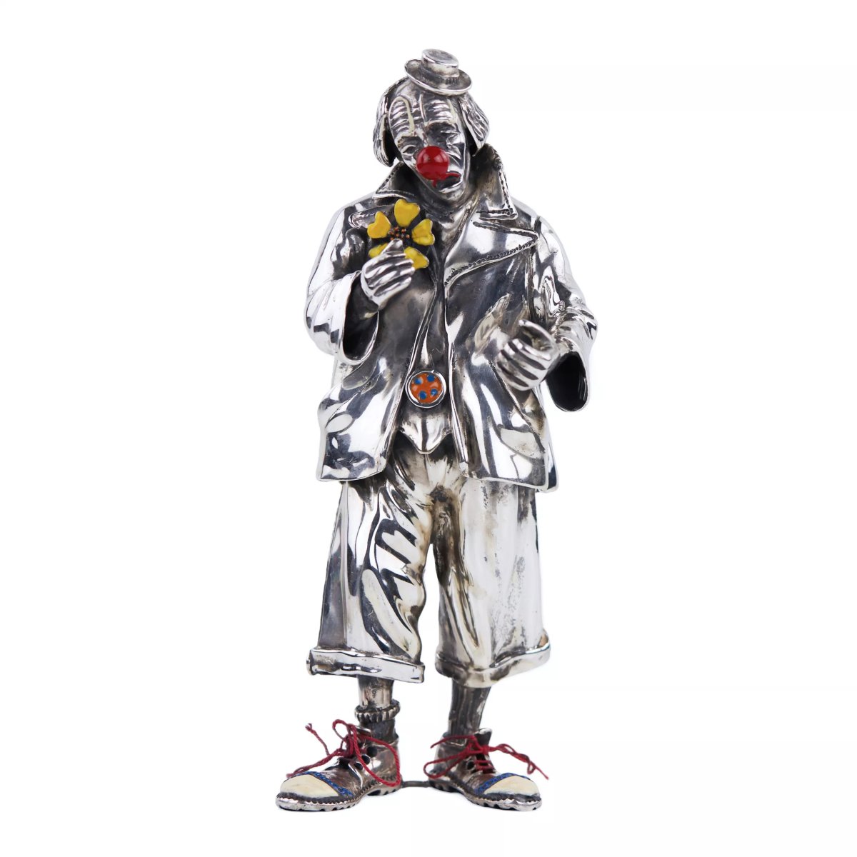 Silver Clown Figure. Vittorio Ancini, Italy, Arezzo, Second Half Of The 20th Century-photo-2
