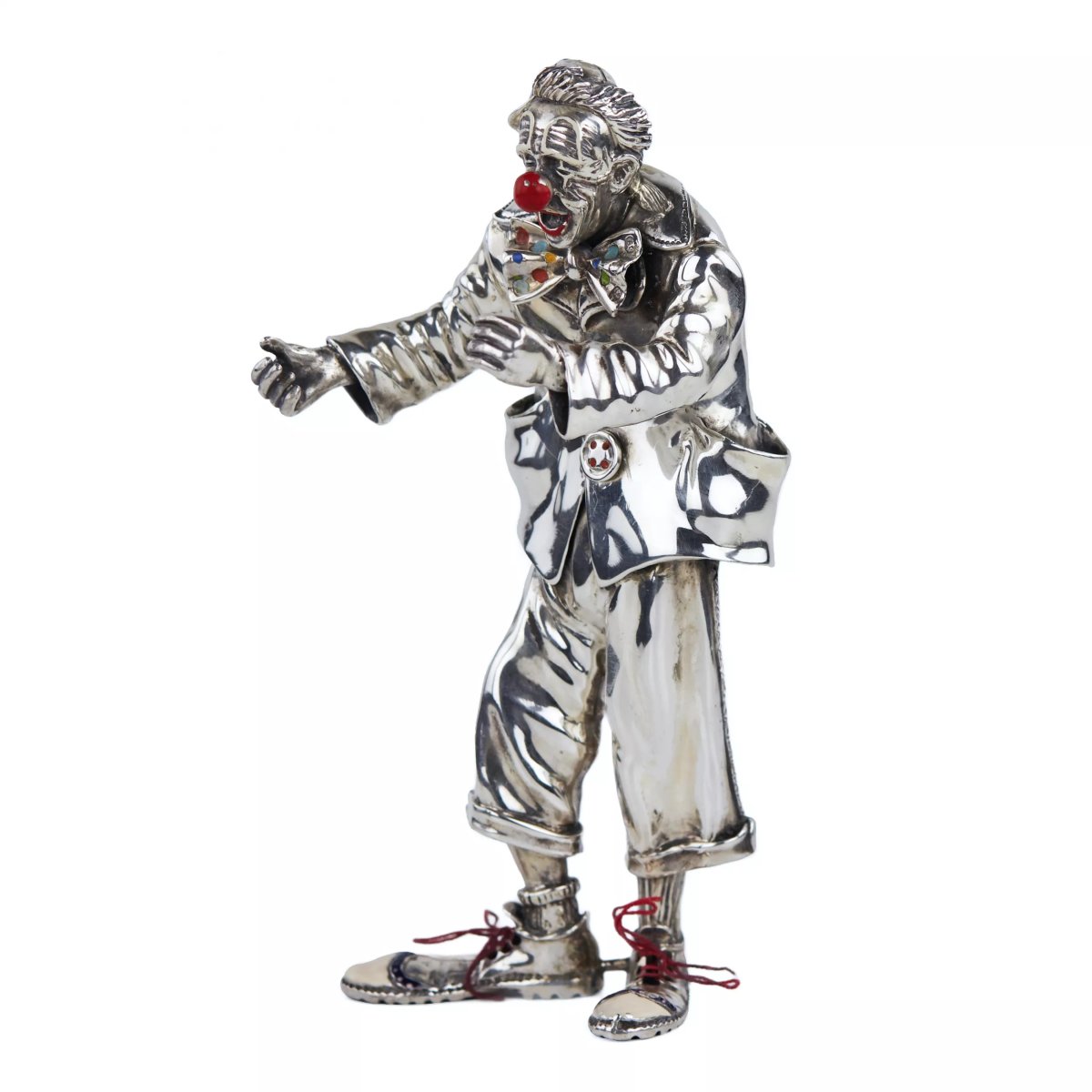 Silver Clown Figure. Vittorio Ancini, Italy, Arezzo, Second Half Of The 20th Century-photo-3
