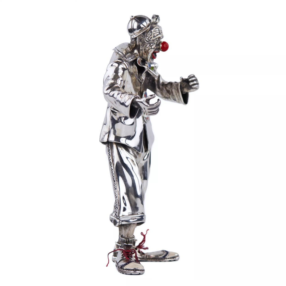Silver Clown Figure. Vittorio Ancini, Italy, Arezzo, Second Half Of The 20th Century-photo-4