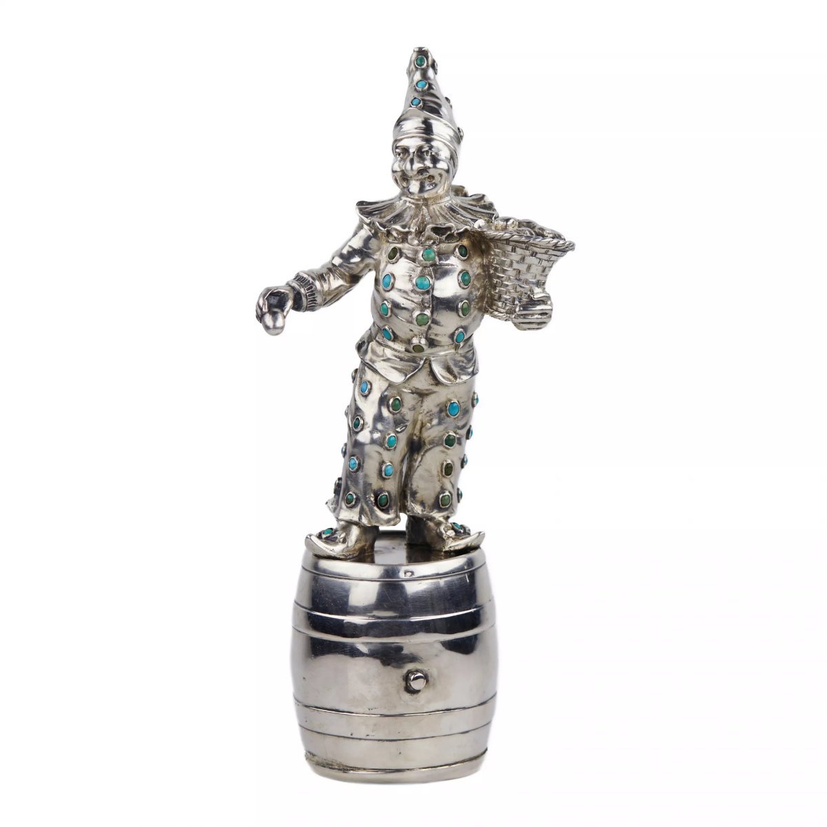 FIGURE EN ARGENT REPRÉSENTANT ARLEQUIN ALLEMAGNE, HANAU, FIN DU XIXe SIÈCLE-photo-4