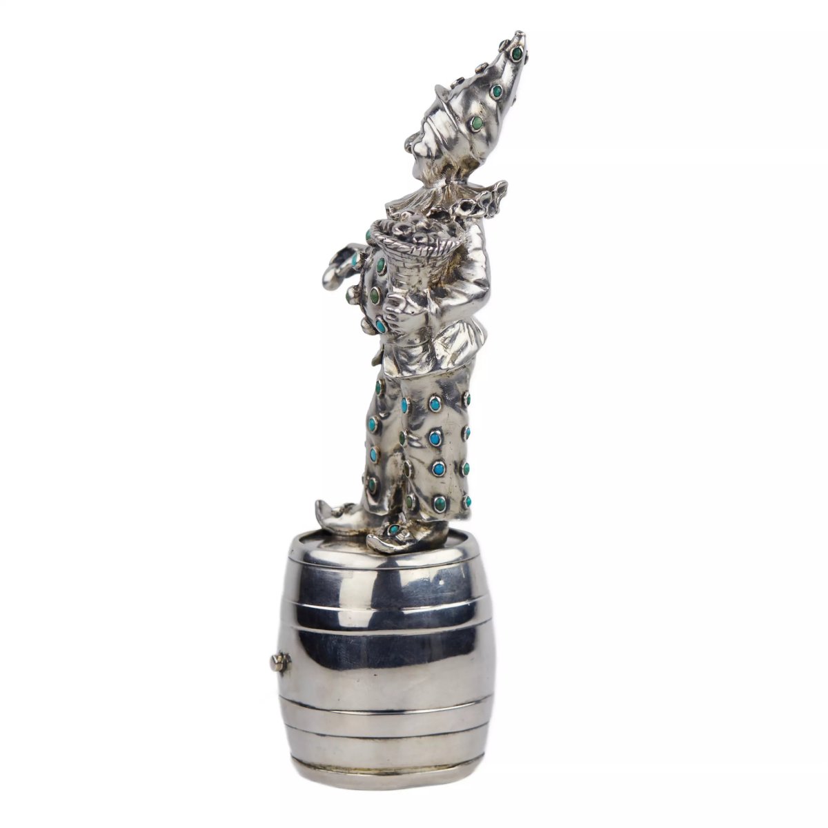 FIGURE EN ARGENT REPRÉSENTANT ARLEQUIN ALLEMAGNE, HANAU, FIN DU XIXe SIÈCLE-photo-5