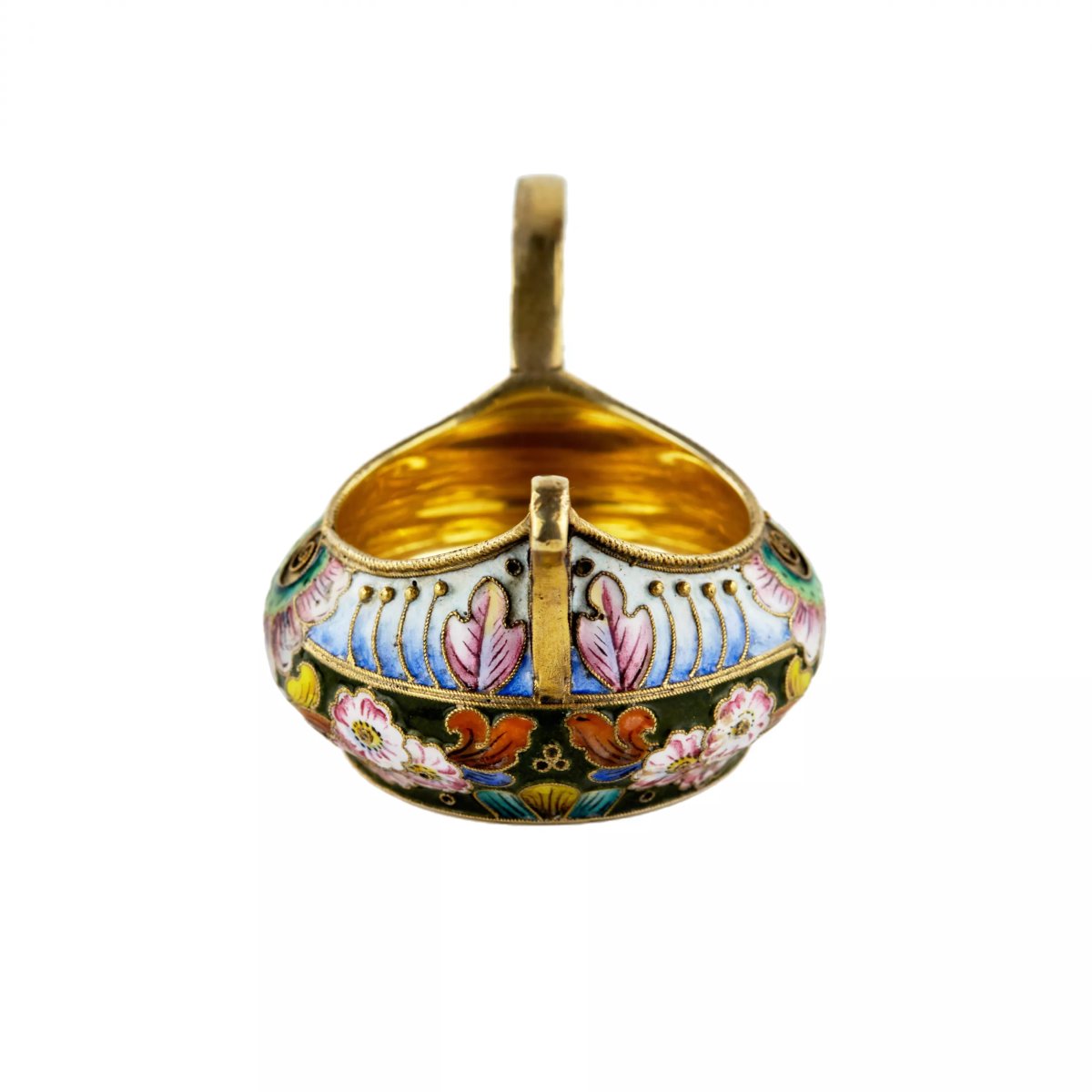 KOVCH EN ARGENT À ÉMAIL PEINT SUR FILIGRANE. 20e ARTEL RUSSIE, MOSCOU, 1908-1917-photo-2