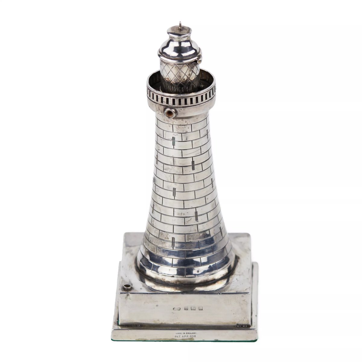 Silver Lighter In The Shape Of A Lighthouse, Short & Mason, Birmingham, 1931-photo-1