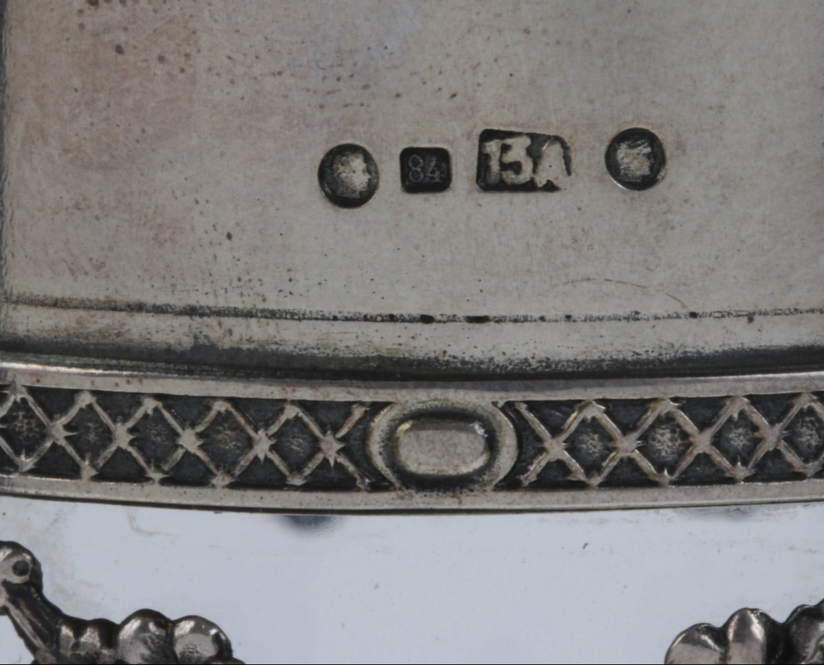 PICHET EN CRISTAL AVEC ARGENT, 13ᵉ ARTEL RUSSIE, MOSCOU, DÉBUT DU XXᵉ SIÈCLE-photo-4