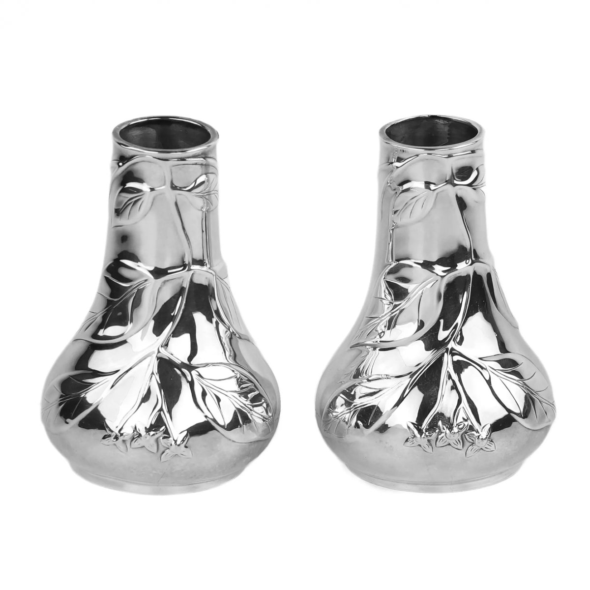 Pair Of Art Nouveau-style Silver Vases, Tiffany & Co., United States, 20th Century-photo-2