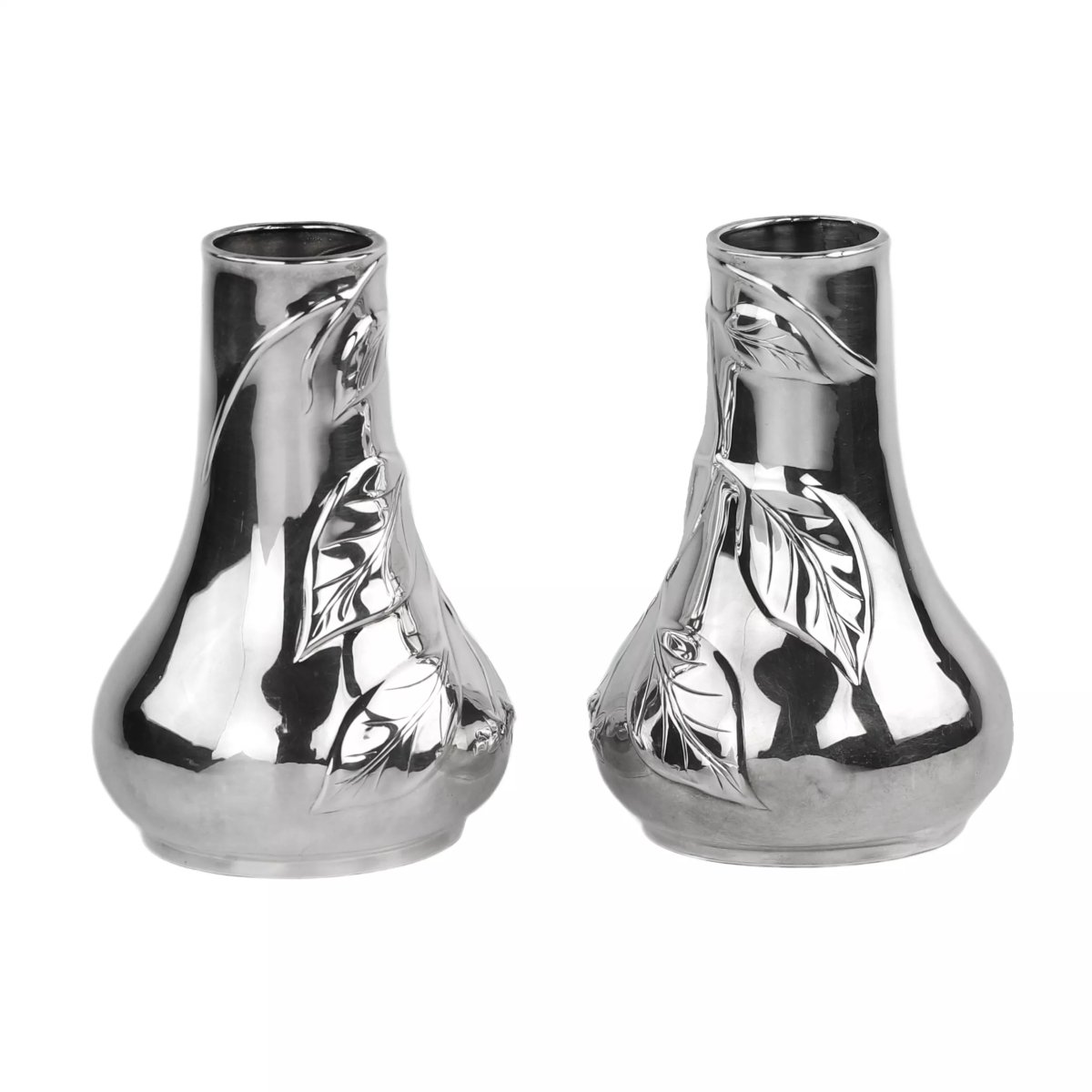 Pair Of Art Nouveau-style Silver Vases, Tiffany & Co., United States, 20th Century-photo-3