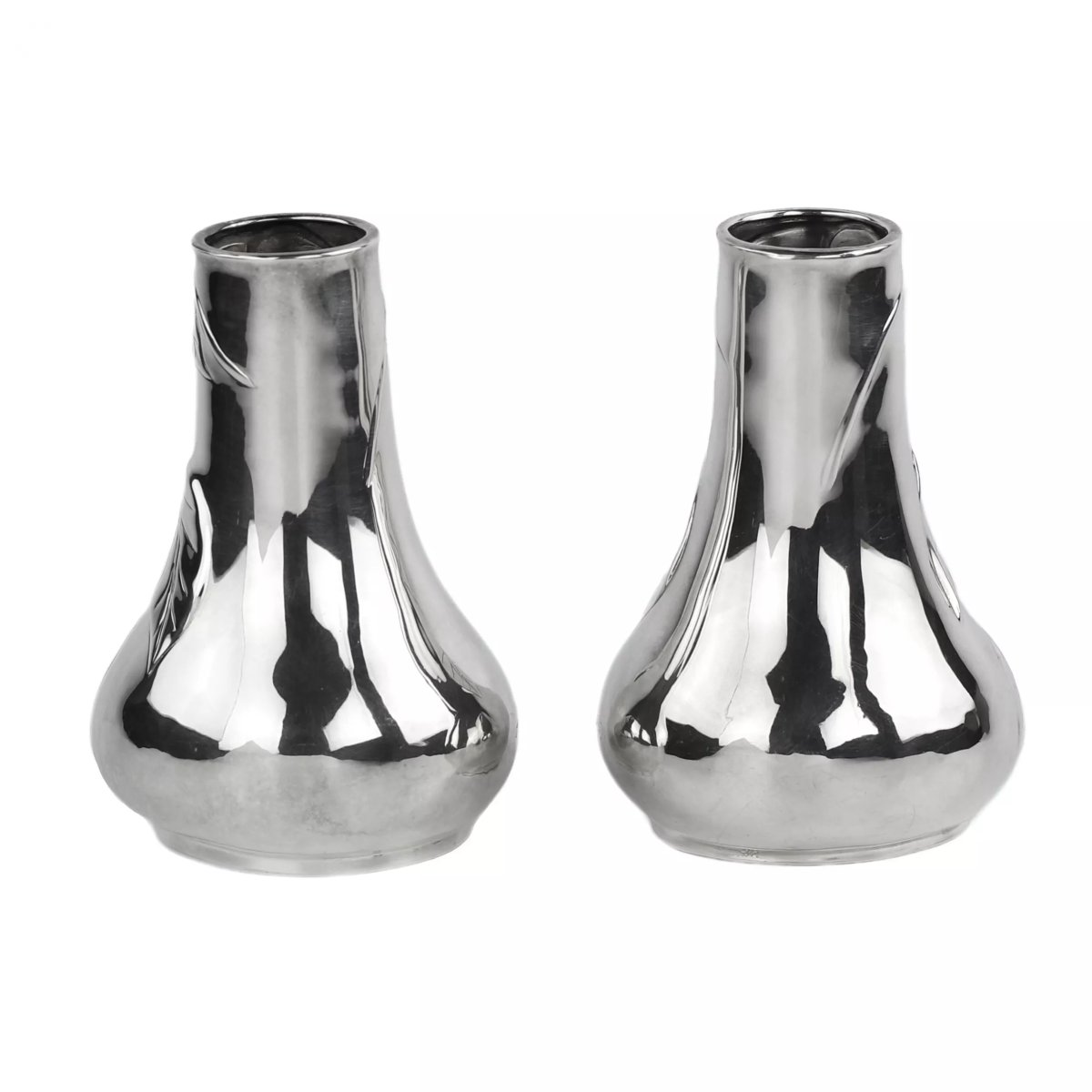 Pair Of Art Nouveau-style Silver Vases, Tiffany & Co., United States, 20th Century-photo-4