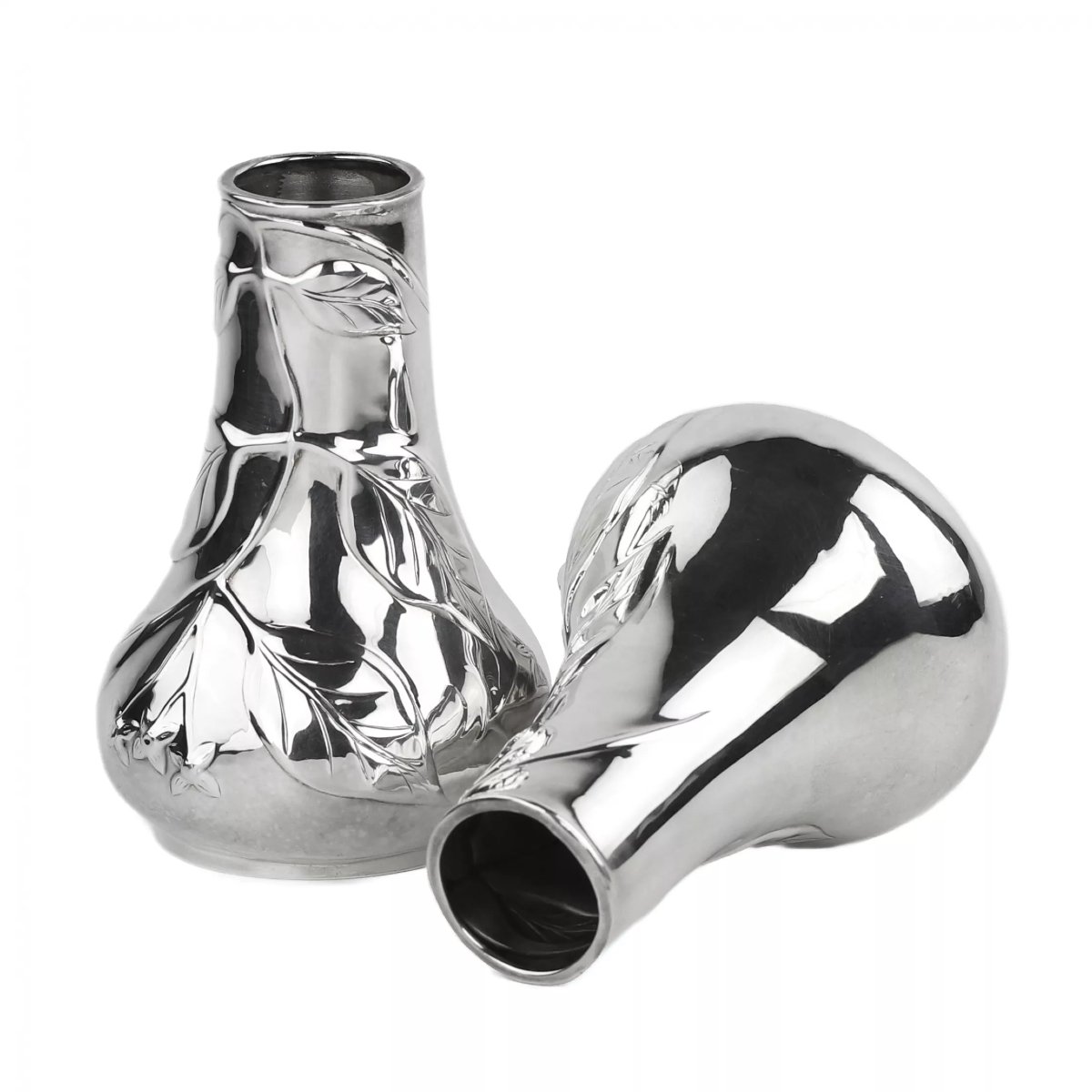 Pair Of Art Nouveau-style Silver Vases, Tiffany & Co., United States, 20th Century-photo-1